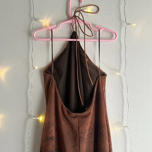 Zara Abstract Printed Halter Maxi Dress 🤎 - Picture 4 of 5